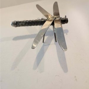 Disabled man made metal art dragon fly 7x2x9